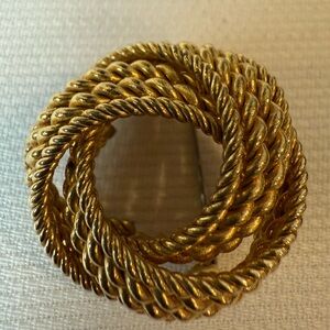 Vintage Gold Twisted Rope Brooch, Grosse, Germany, 1964